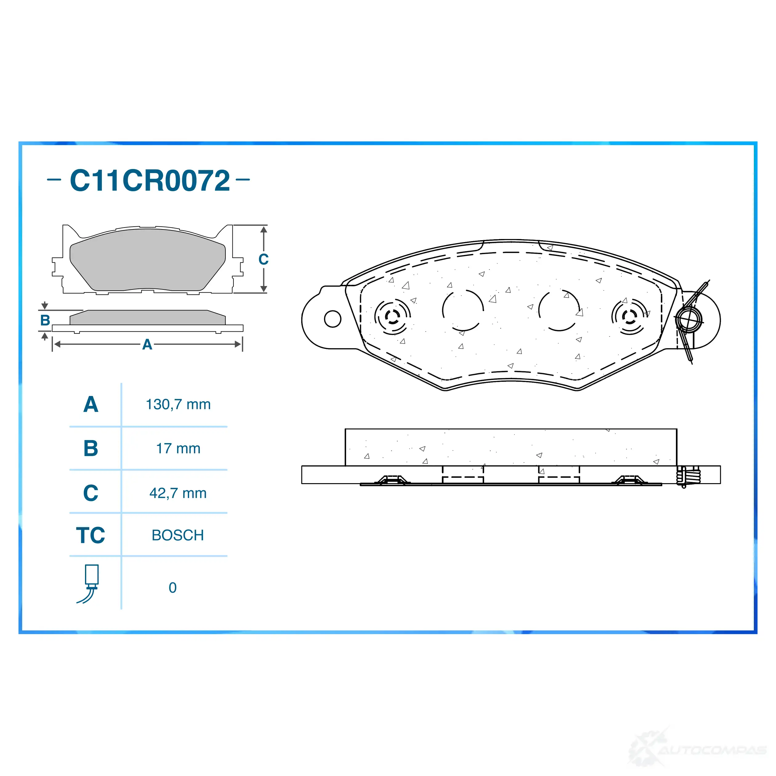 Тормозные колодки дисковые, комплект CWORKS R 581RX 1439702963 C11CR0072 изображение 1