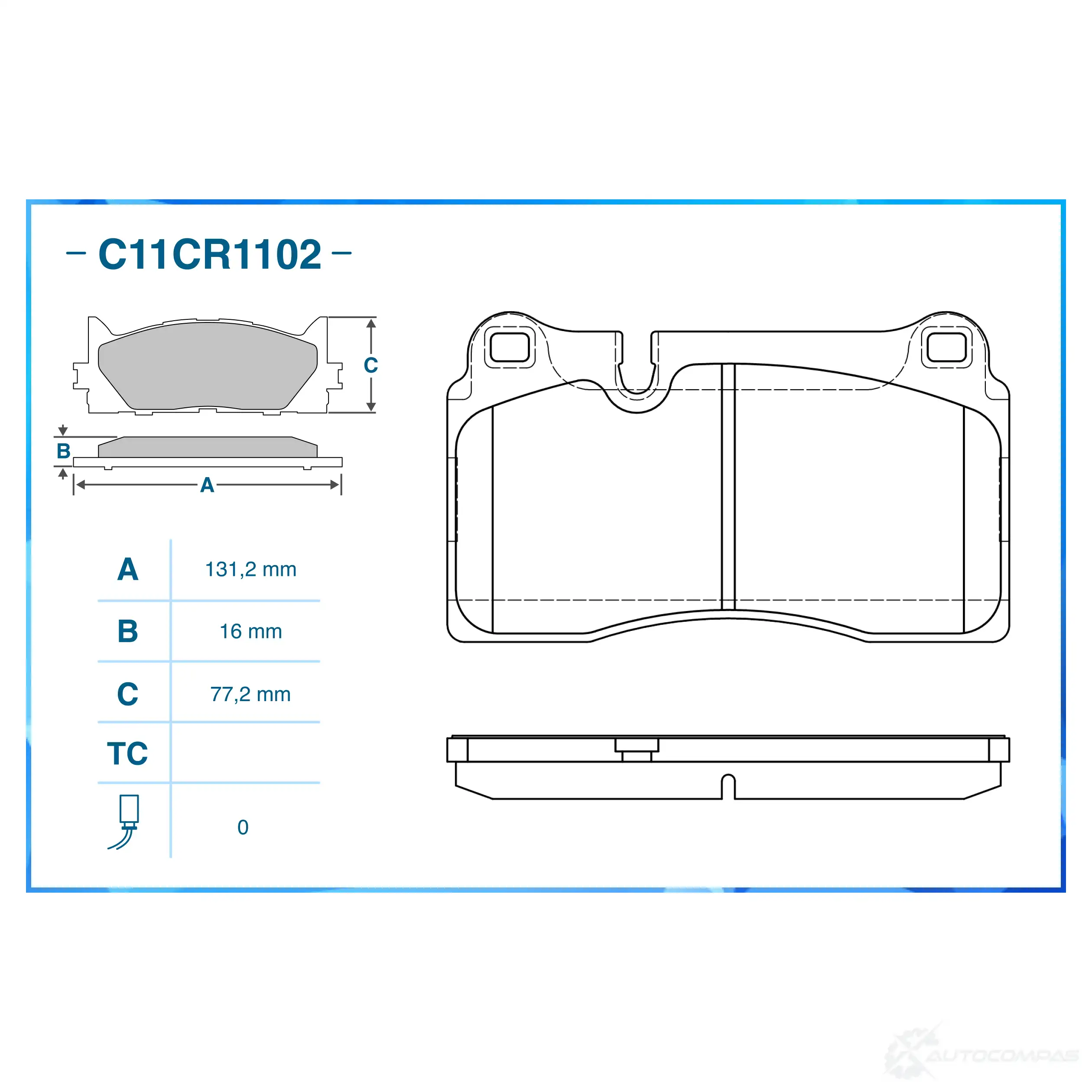 Тормозные колодки дисковые, комплект CWORKS J AADRZ9 1439702998 C11CR1102 изображение 0