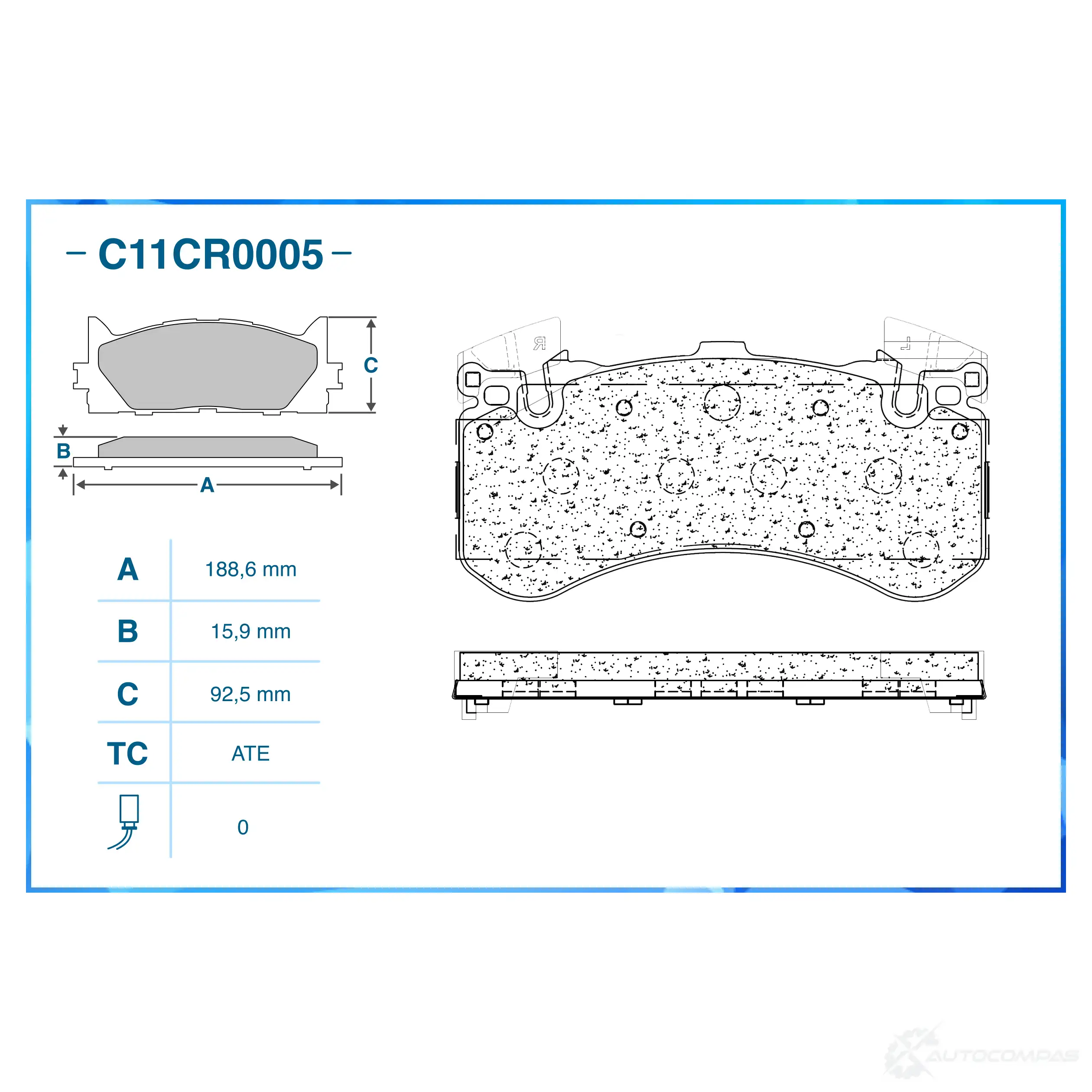 Тормозные колодки дисковые, комплект CWORKS C11CR0005 WF SZRWI 1439703046 изображение 1