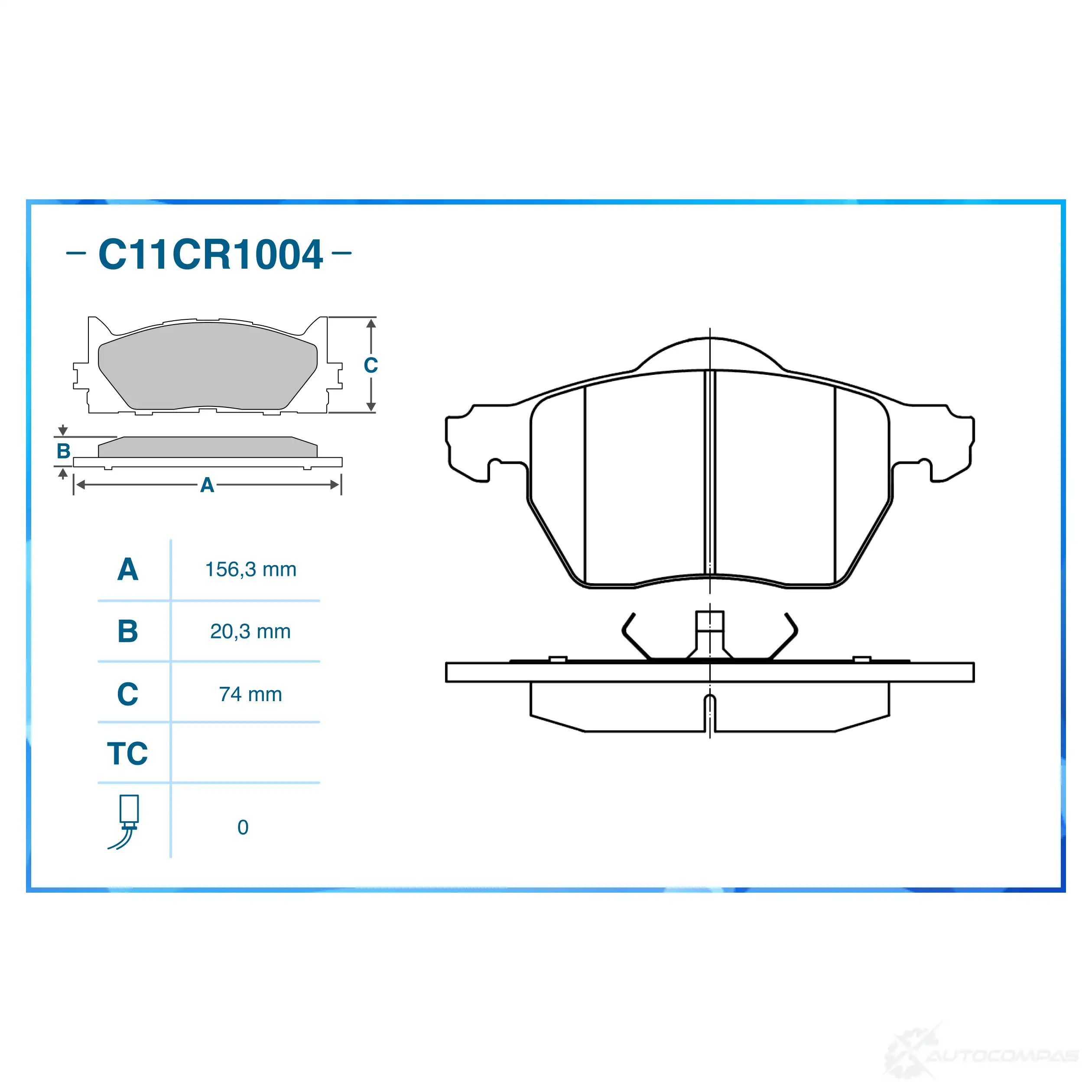 Тормозные колодки дисковые, комплект CWORKS 1439703104 AH5I0B U C11CR1004 изображение 1