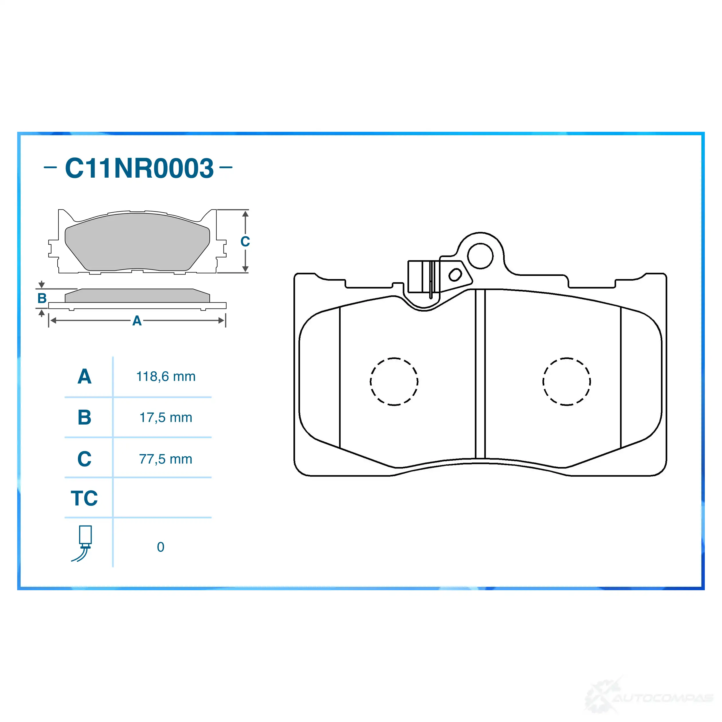 Тормозные колодки дисковые, комплект CWORKS C11NR0003 NV OUF 1439703374 изображение 1