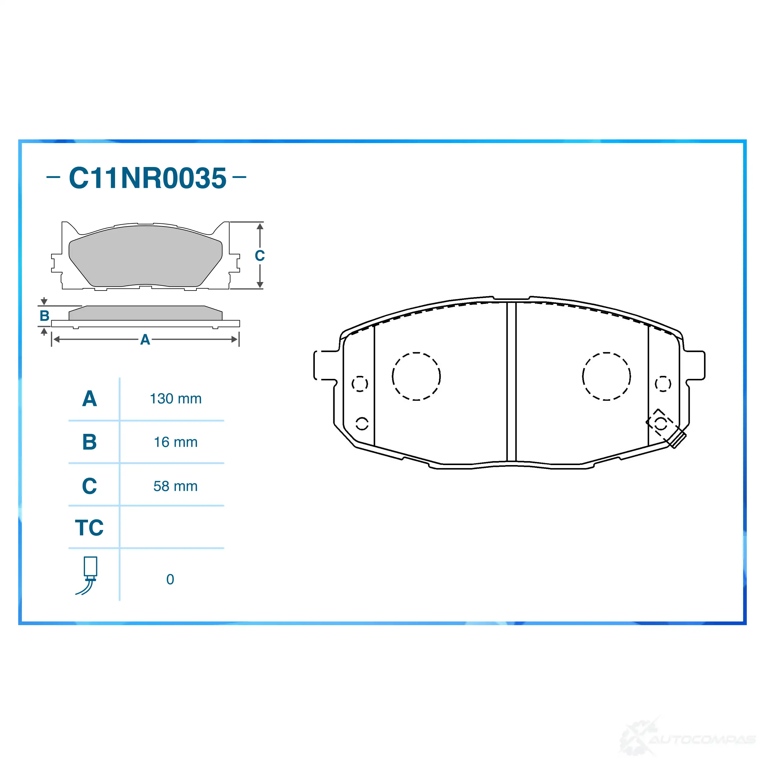 Тормозные колодки дисковые, комплект CWORKS RDJ MW C11NR0035 1439703400 изображение 1