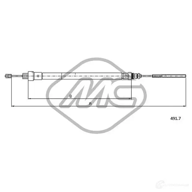Трос ручника METALCAUCHO 81340 3798702 B3O KXG