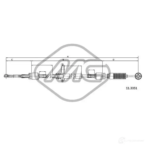 Трос коробки МКПП METALCAUCHO LCS XZ 80907 3798278 изображение 0