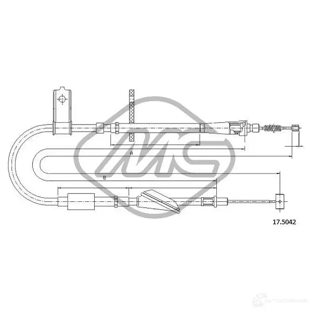 Трос ручника METALCAUCHO SR4KZ GW 83343 3800422