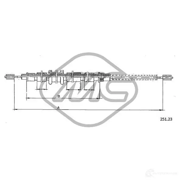 Трос ручника METALCAUCHO V 6E0M 3797858 80476 изображение 0