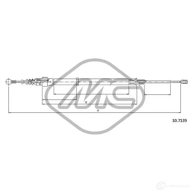 Трос ручника METALCAUCHO 83251 LDU PJF 3800380 изображение 0