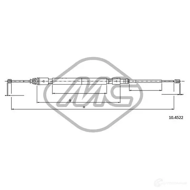 Трос ручника METALCAUCHO 80841 3798212 X 0LLQG изображение 0