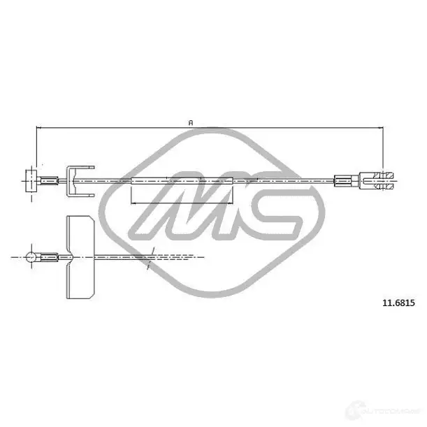 Трос ручника METALCAUCHO JJ7N03 L 82369 3799711 изображение 0