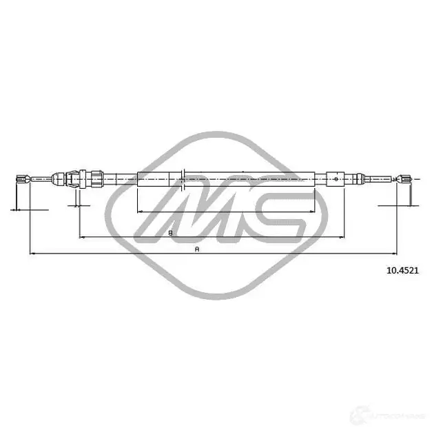 Трос ручника METALCAUCHO 80842 3798213 6ZJ M1