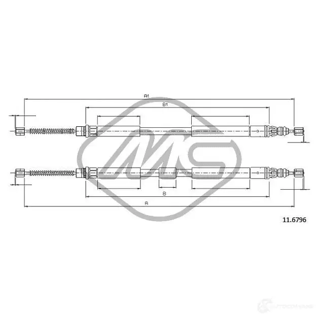 Трос ручника METALCAUCHO HNLA BUE 3800308 83083