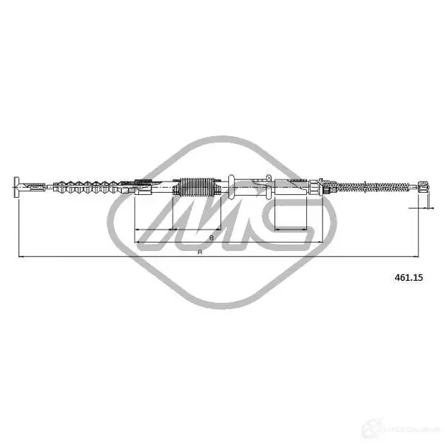 Трос ручника METALCAUCHO O1KF2 NQ 81316 3798678