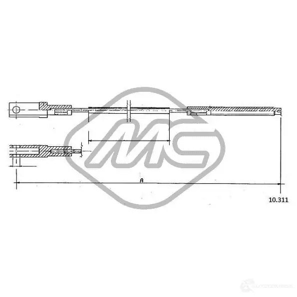 Трос сцепления METALCAUCHO 83614 D5 R0YY 3800638