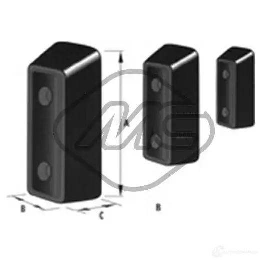 Кронштейн крепления бампера METALCAUCHO 1438967588 XMCML C 41586