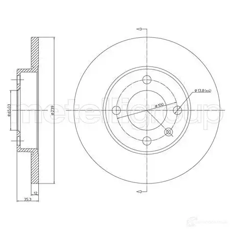 Тормозной диск METELLI Y 3X34F3 23-0053 8032747200391 1213163 - Изображение 1