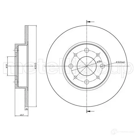 Тормозной диск METELLI 1213877 8032747062432 23-0987C 1R 4ZEN