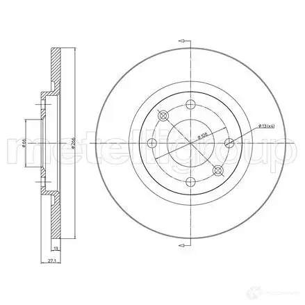 Тормозной диск METELLI 23-0401C 8032747229453 1198111382 K8 UQ65 изображение 0