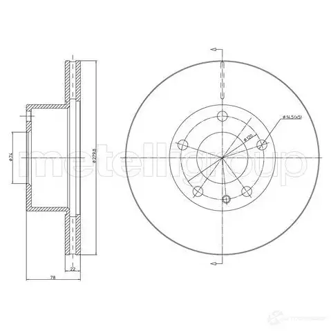 Тормозной диск METELLI 1213166 7 G9ZSPD 23-0061 8032747200469 изображение 0