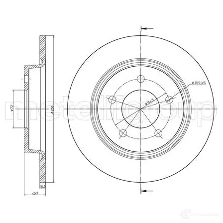 Тормозной диск METELLI 8032747228951 V THNG 23-0750C 1198111526