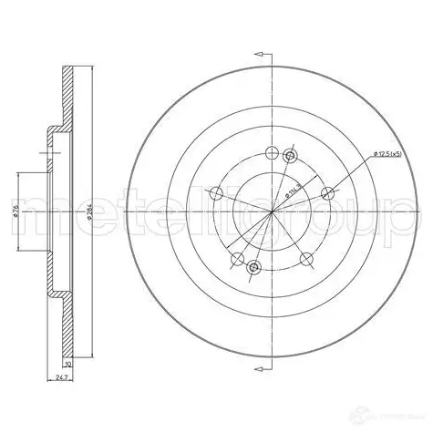 Тормозной диск METELLI 8032747111345 23-1472C JZX DS 1214227