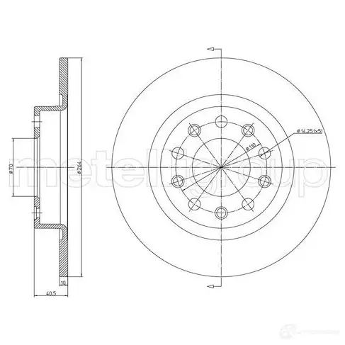 Тормозной диск METELLI 23-1255C 8032747080139 1214090 E K0GQ