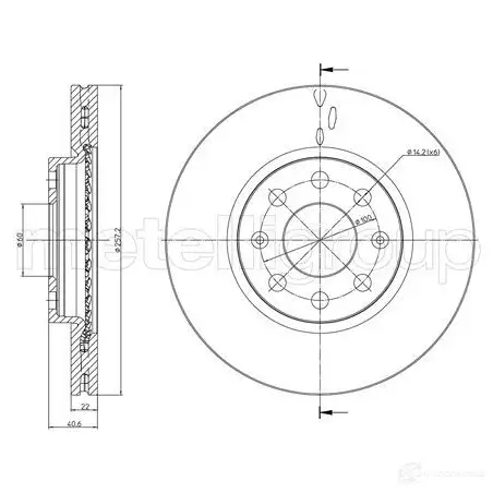 Тормозной диск METELLI 8032747063262 M NJE9 23-0835C 1198111572 изображение 0