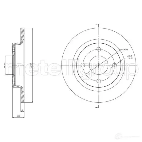Тормозной диск METELLI X7S4F 9 1437619606 23-1846C