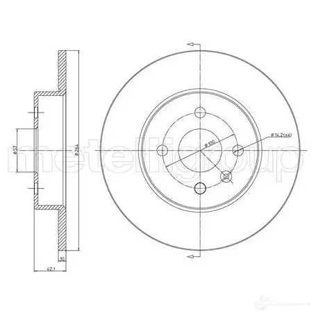 Тормозной диск METELLI 1198111556 23-0799C NW4PV 1C 8032747229774 изображение 0