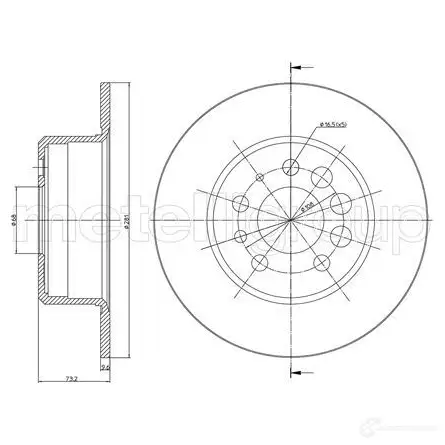 Тормозной диск METELLI KTWS X0 1213174 23-0074 8032747200582