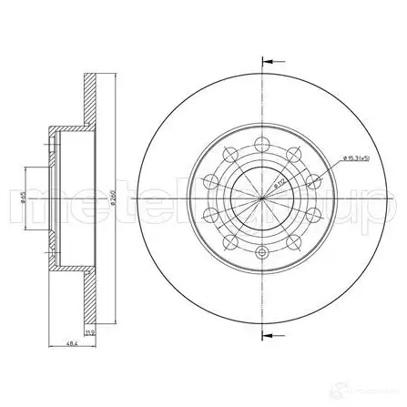 Тормозной диск METELLI DA TF6 23-0725C 8032747229675 1198111516 - Изображение 1