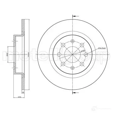 Тормозной диск METELLI U5XH D0X 8032747059517 23-0857C 1198111580 изображение 0