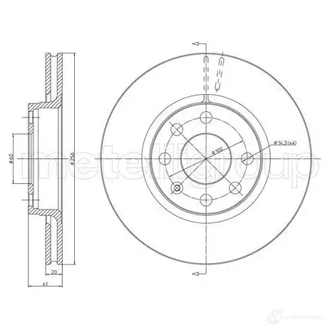 Тормозной диск METELLI 8032747202371 N1BL R8 23-0284 1213283 изображение 0