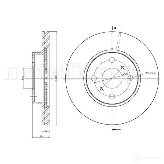 Тормозной диск METELLI 23-0439 SJ 9JBV 8032747203613 1213395 изображение 0