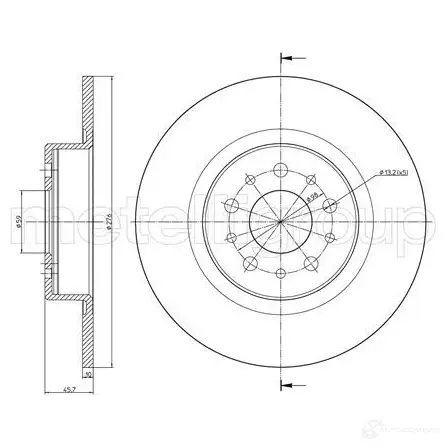Тормозной диск METELLI 23-0698C 9FFUU 2 8032747101162 1213613 - Изображение 1