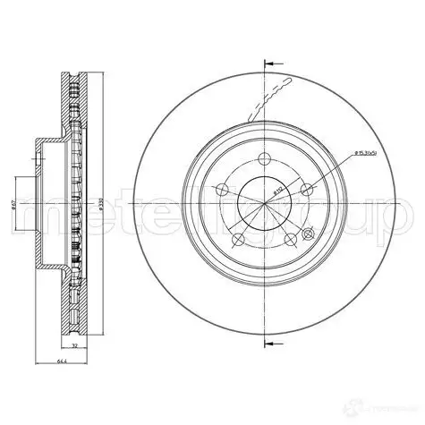 Тормозной диск METELLI 1213917 8032747068946 3JX4M L 23-1029C