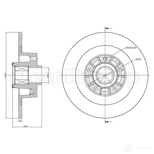 Тормозной диск METELLI 8032747168813 23-1168 1214032 L8HAK Q
