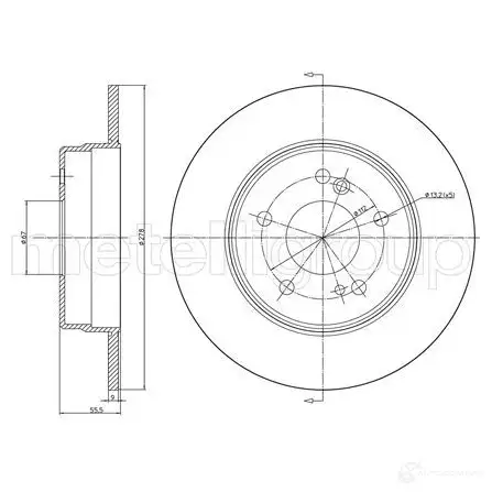Тормозной диск METELLI OQE2 8RB 8032747025185 1213281 23-0277C