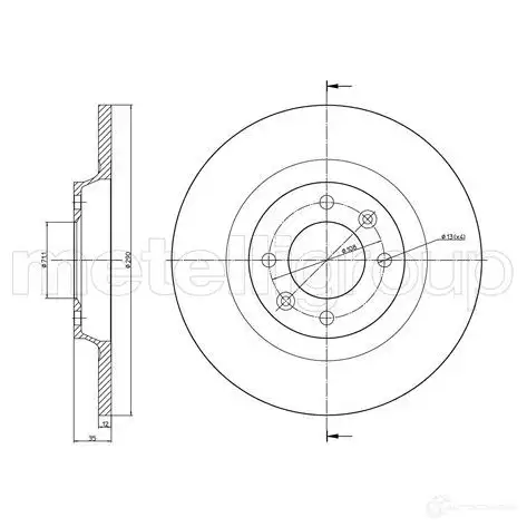Тормозной диск METELLI 8032747099735 2OR2 S 23-1393C 1214179