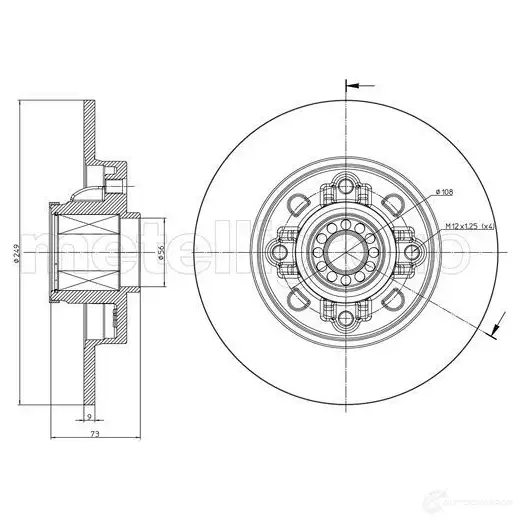 Тормозной диск METELLI 8032747100905 23-1394 FIM 8Z 1214180 - Изображение 1