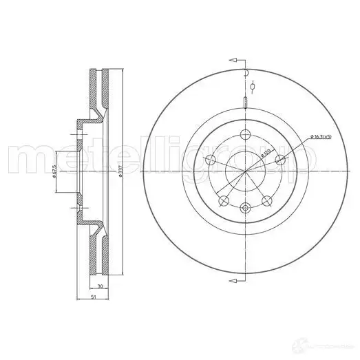 Тормозной диск METELLI 1213896 N 3TUCT 8032747062708 23-1007C изображение 0