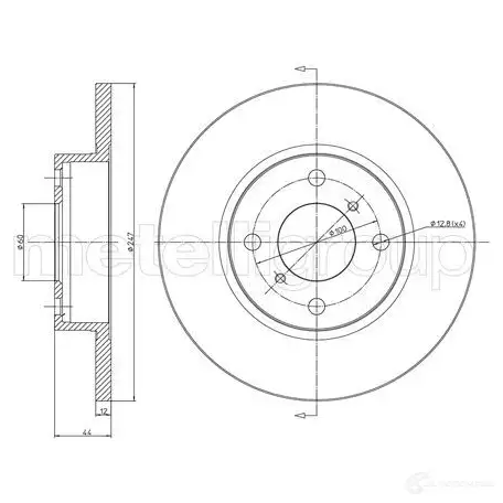 Тормозной диск METELLI 8032747205051 23-0603 1213528 A4L 7C5
