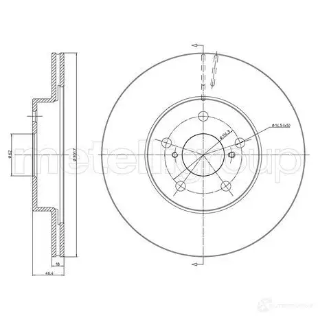 Тормозной диск METELLI 23-0509 1213450 K4A40 IH 8032747204214