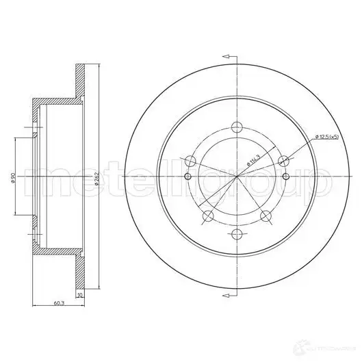 Тормозной диск METELLI EBPXZQ E 8032747118245 1214336 23-1650C