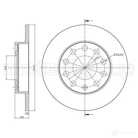Тормозной диск METELLI SLH5 X 23-0748C 8032747027028 1213655 - Изображение 1