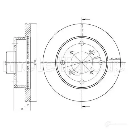 Тормозной диск METELLI 8032747205938 23-0691 1213606 NZE V213