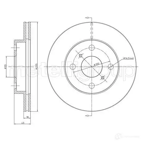 Тормозной диск METELLI J8 2XSV 8032747100028 1213482 23-0552C - Изображение 1