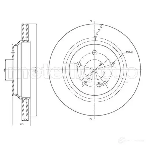 Тормозной диск METELLI H81 BG 1214397 8032747179116 23-1727C изображение 0