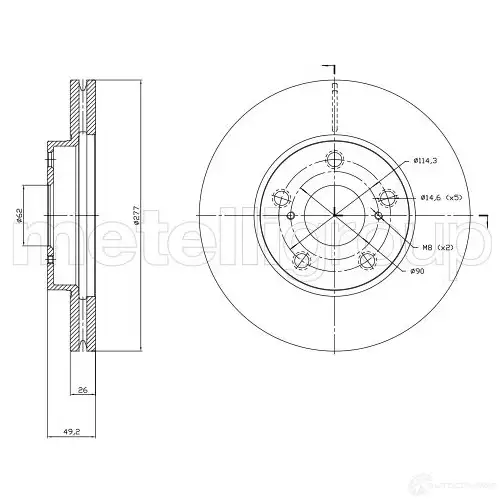 Тормозной диск METELLI LTV7 USG 1437626697 23-1523C