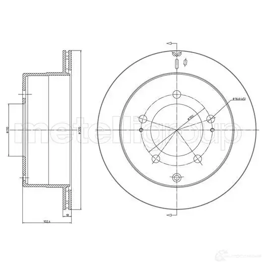 Тормозной диск METELLI 8032747177624 23-1680C FH6 MR 1214357 изображение 0