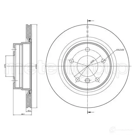 Тормозной диск METELLI 1213720 23-0818C 8032747041512 HX5 DOG3